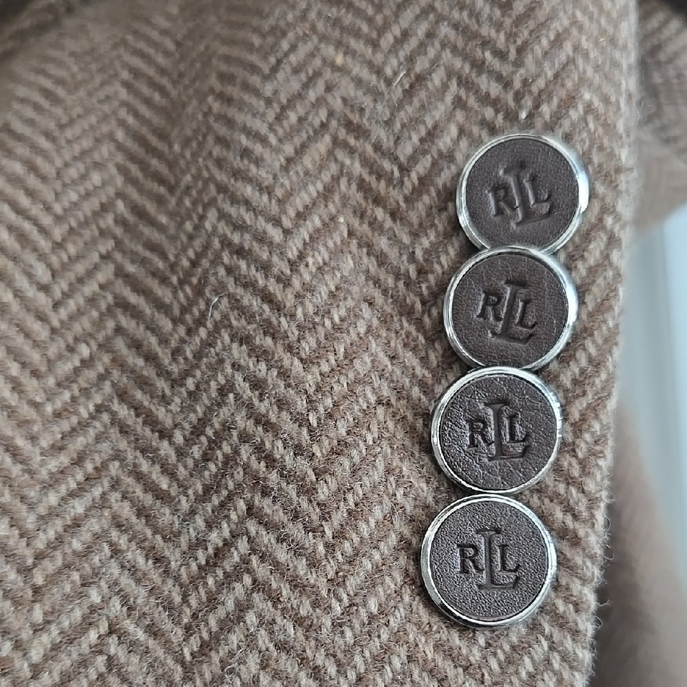 Lauren Ralph Lauren Brown Herringbone Blazer - Picture 5 of 9